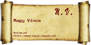 Magy Vince névjegykártya